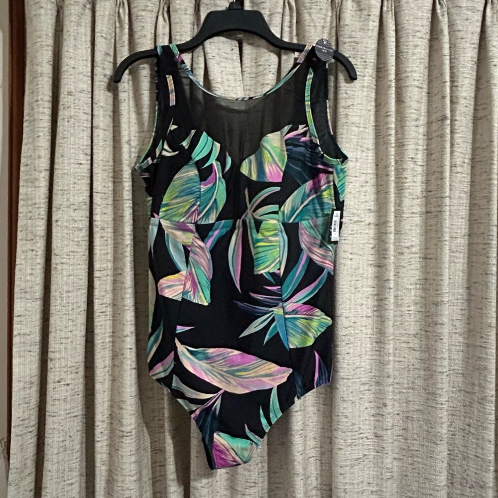 Torrid Wireless Mesh High Neck One Piece Swimsuit